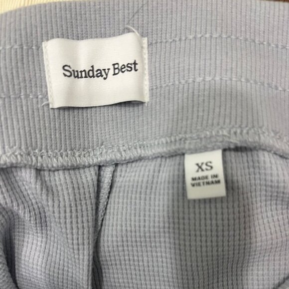 ARITZIA Sunday Best Baby Thermal Waffle SweatPants Joggers - Size XS Grey/Blue - Picture 2 of 5